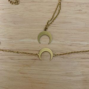 Moon necklace & bracelet set